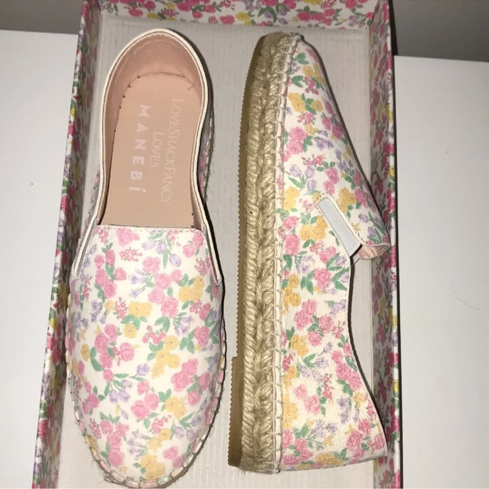 NIB LoveShackFancy Girls Floral Espadrille Slip-On Shoes 3 / 34